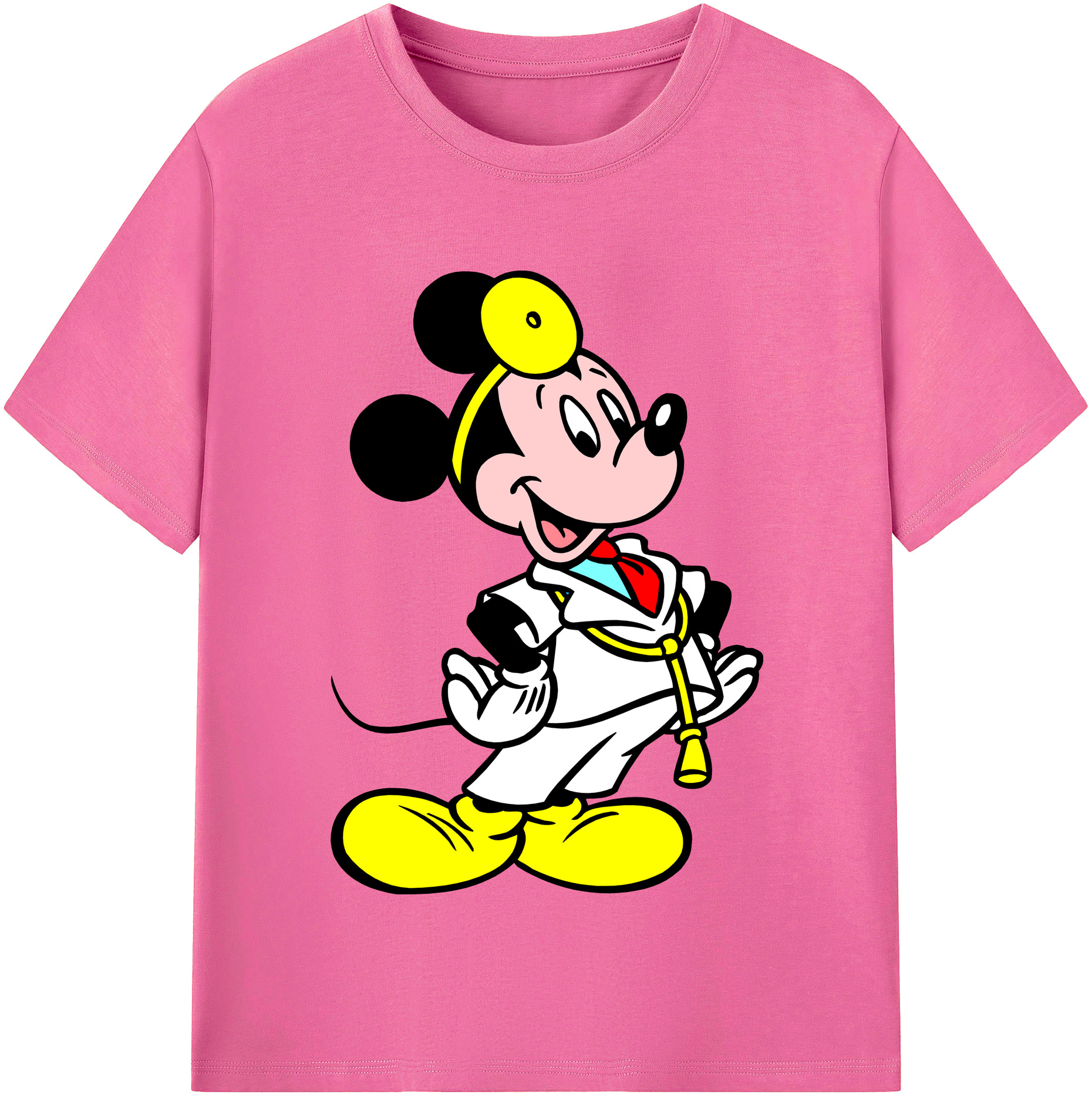 （画像用） ミッキーマウス Mickey Mouse レディースカジュアルプリントTシャツ（綿100％）